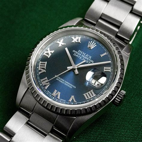 rolex datejust 16220 blue 1980|rolex 16220 production years.